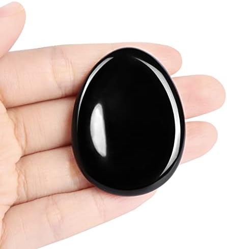 Artissone 1.5 Black obsidian Crystal palac za brigu za anksioznost Čakra Kristals Palmi džepni kamen zacjeljivanje