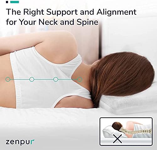 Zenpur Memory Plow - Ortopedski jastuk za podršku za vrat Savršena za bočni prostor za spavanje - krevetni
