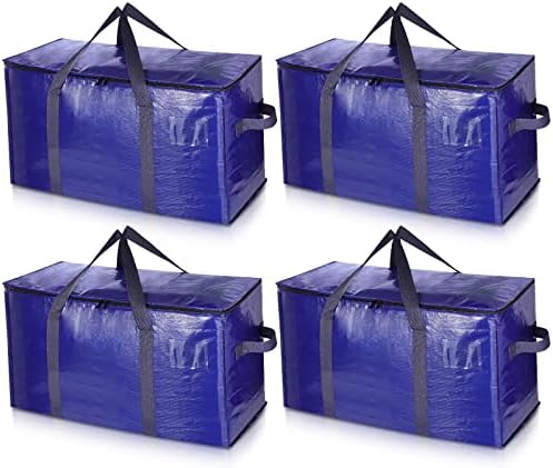 UHOGO Moving Torbe Heavy Duty - 4 pakovanje Extra Velike velike vrećice za pohranu sa jakim ručkama i zatvaračima