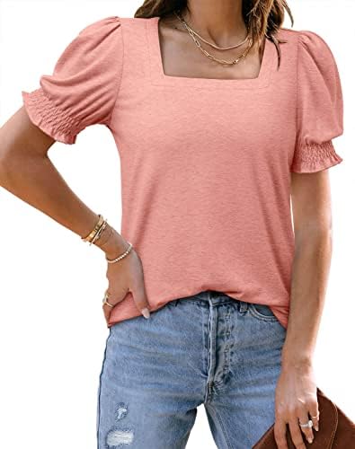 Jedini ženski kratki rukav ljetni vrhovi V / U izrez bluza Labavi majica Ležerne tunike za gamaše