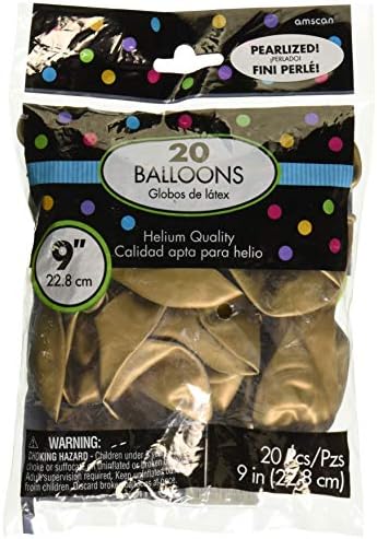 Amscan Pearl Latex baloni | Gold-12 | Pakovanje od 20, 9 , zlato