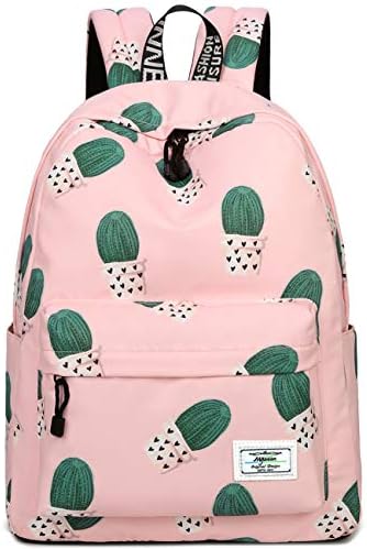 Mairle Lagana školska torba za putni ruksak sa pretinac za laptop za teen djevojke, kaktus, ružičasta