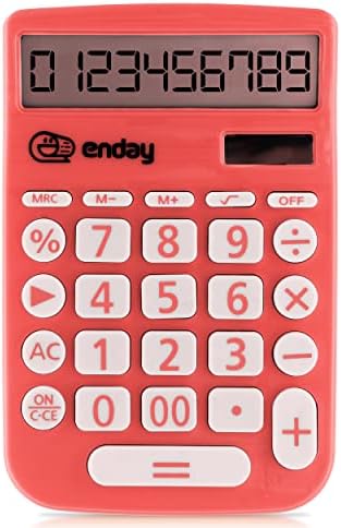 Kalkulator za studente Crveno, osnovni kalkulator 12 cifara kalkulatora sa solarnim napajanjem