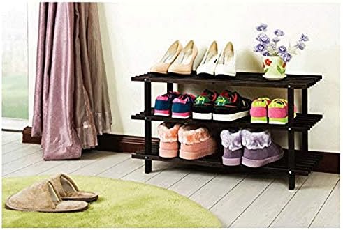 Llryn kućni trokatni stoji kabinet za obuću sa ručkom | Bambuo | Čvrsto drvo | Ormari i ulaska