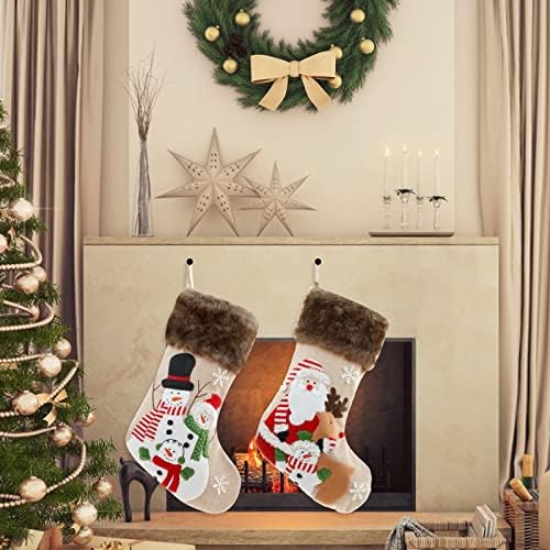 Božić dekoracije posteljina vez Božić čarape poklon torbe Candy torbe poklon torbe privjesak