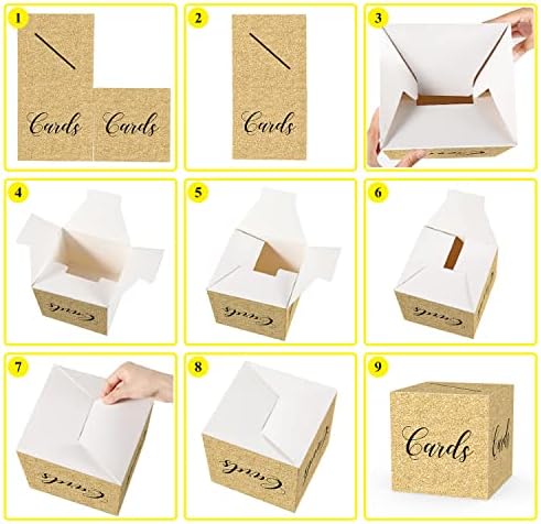 Wuinck Gold Glitter Card Box, kartica za primanje kutije za zabavu za vjenčanje angažovanim tušem