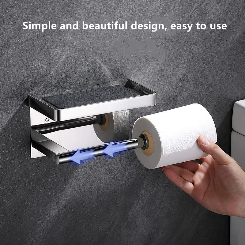 Držač za toaletni papir s policama od nehrđajućeg čelika Zidni nosač toaletnih toaletnih papira - kupaonica