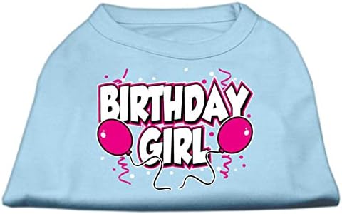 Mirage Pet Products 8-Inch Birthday Girl Screen Print Shirts, X-Small, Siva