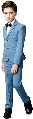YuanLu Odijela Za Dječake 5 Komada Slim Fit Kraljevsko Plavo Odijelo Za Dječake
