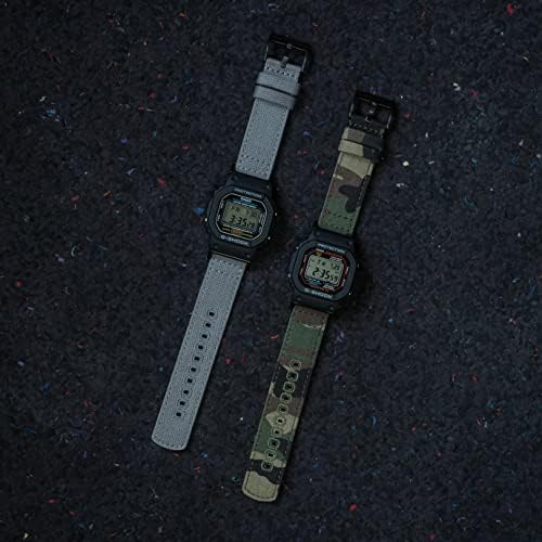 Platno brzo izdanje za kompatibilni G-Shock Watch | pamučna izrađena platna | Crni PVD adapteri,