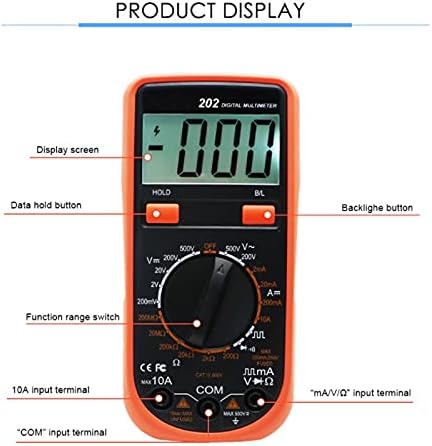 KXDFDC LCD digitalni multimetar 2000 broji tester za digituru za izmjeničnu naponu sa stražnjim