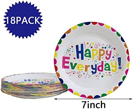 20 brojite šarene srećne svakodnevne tanjire,papirne tanjire za jednokratnu upotrebu koji se koriste za zabavu