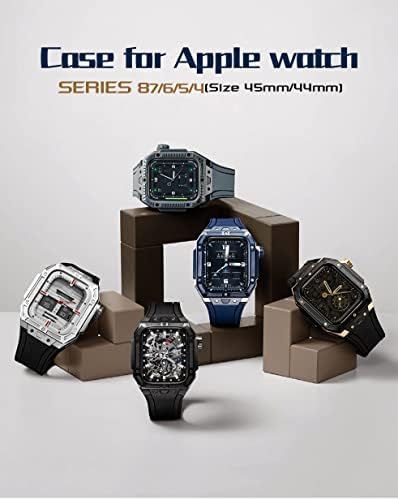 SJSW luksuzni modifikacijski komplet za Apple Watch Strap 45mm aluminijska metalna futrola gumene narukvice