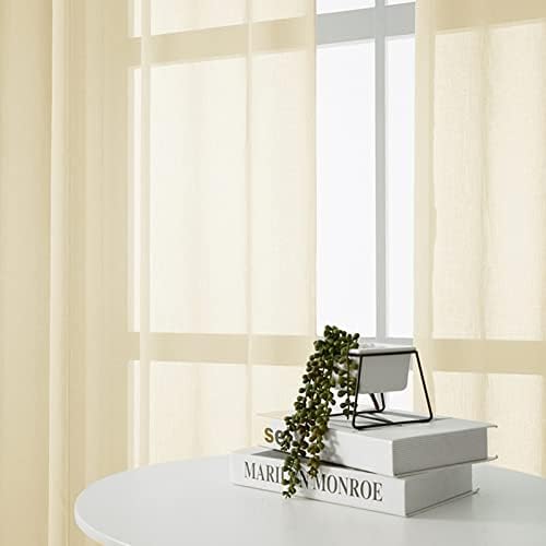 Daezar Moderne zavjese dnevni boravak 2 ploče, čiste voile spavaće sobe za zavjese poliesterski beige prozirna