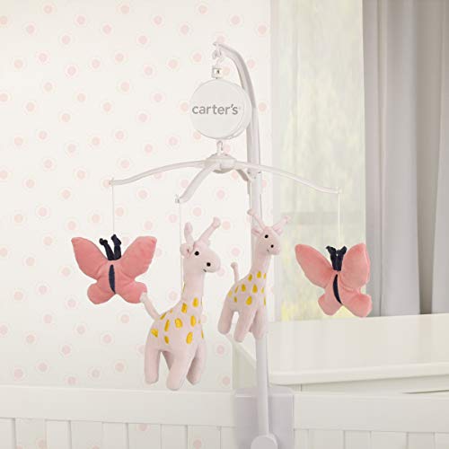 Carter's Pretty Pink Giraffe Coral Butterfly Musical Mobile, Coral, Pink