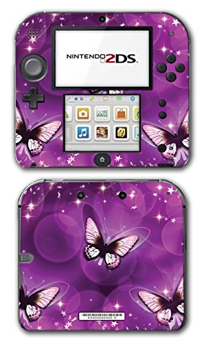 Prelijepo cvijeće Art Purple Butterfly Video igra Vinyl Decal skin Sticker Cover za Nintendo 2DS sistemsku konzolu