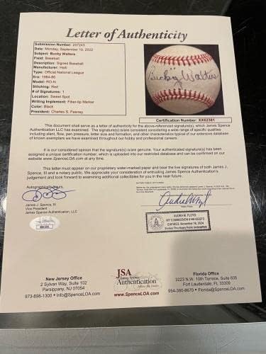 Bucky Walres Atletics Reds Phillies Single potpisan bejzbol JSA Rijetki - autogramirani bejzbol