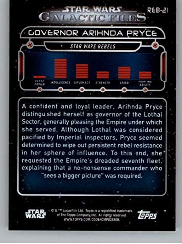 2018 TOPPS Star Wars Galaktičke datoteke Reb-21 guverner Arihnda Pryce pobunjenici Službena