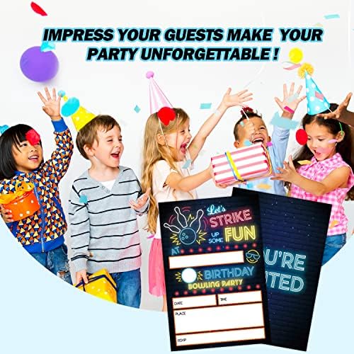 Pozivati ​​neke zabave za zabavu Kuglanje, kuglanje Poziv za djecu Dječji dječaci, Glow Bowling Rođendan