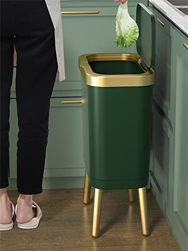 CXDTBH 15L Zlatno smeće za kuhinju kupatilo četveronogonickih tipkih tipki plastični uski kantu za