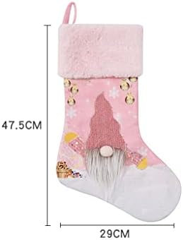 ZLXDP 2pcs Božićni ukras Božićna čarapa Pink sa LED lampica užarene božićne čarape