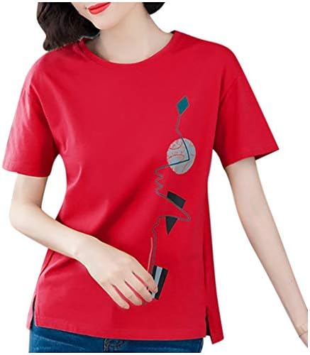 Duksevi veće veličine 2023 trendi Casual četvrtasti vrat štampane ljetne majice za žene lagani