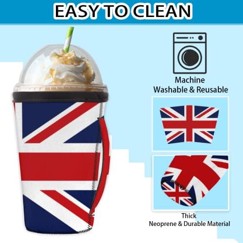 Britanska zastava Isulje za kafe rukav za kafu za hladne napitke pića, za višekratnu neprene čaše sa ručkom