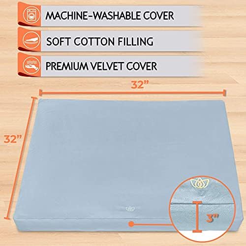 Florensi podesivi jastuk za meditaciju & amp; Zabuton meditacijska prostirka Blijedoplavi paket - Premium baršunasti
