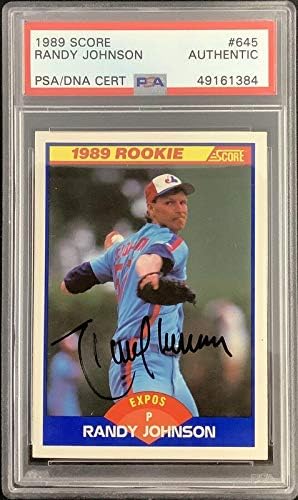 Randy Johnson potpisao 1989 rezultata 645 bejzbol kartica izlozi za bejzbol telefon PSA / DNK - bejzbol