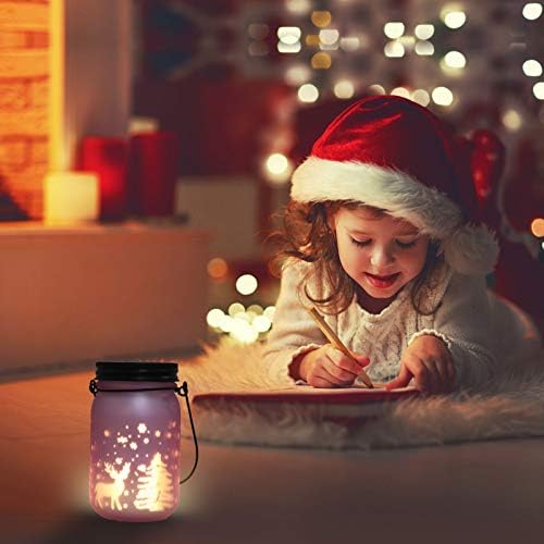 BESPORTBLE Božić Mason Jar svjetla Led Božić Latern Led Fairy niz Jar svjetla za Patio vrt Božić Tabela želja