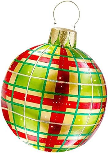 HFCTLOG Vanjska Božićna ukrašena Lopta na naduvavanje od PVC-a, džinovska božićna lopta na naduvavanje