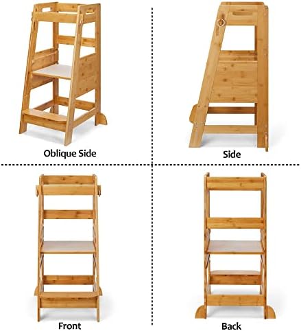 TOETOL bambus Step stolica za malu djecu Djeca kuhinja stolica za učenje stojeći Pomoćni toranj