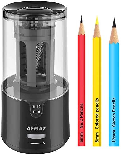 AFMAT Električna oštrica za olovke za obojene olovke, automatsko zaustavljanje, Super Sharp & Fast, AFmat