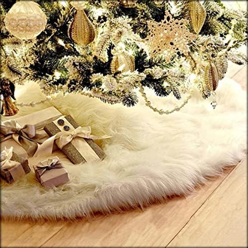 Funlulu božićna suknja s čistom bijelom dugim kosom Božićne ukrase Božićna suknja od drveća dugačka suknja od