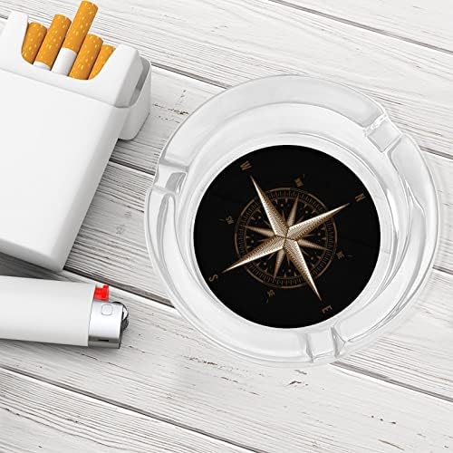 Vintage nautički kompas Okrugli stakleni čaša pepeljara za cigarete Kućište Slatko pušenje pepela