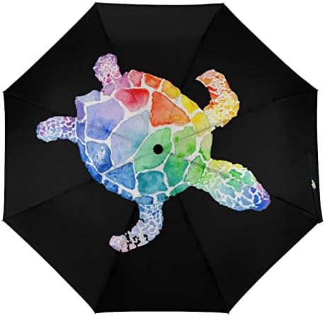 Akvarel Rainbow Turtle 3 Folds putni kišobrani Anti-UV Vjetrootporni kišobrani modni Auto Otvoreni kišobran