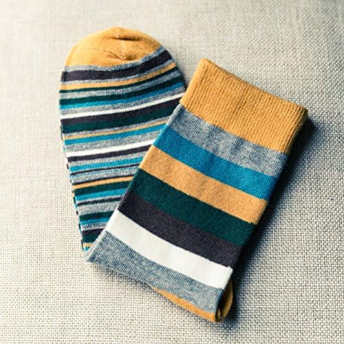 Oulii šarene muške čarape pruge duge zimske tople čarape protiv klizanja Udobne čarape 5 pari