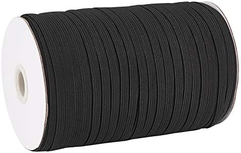 BeadToven 200 metara 1/4-inčni pleteni elastični kabel 6 mm crni elastični opseg za šivanje