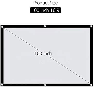 PDGJG prijenosni zaslon sa 100 inčnim zidnim projektorom HD 16: 9 Poliester sklopivi projekcijski ekran za kućnu