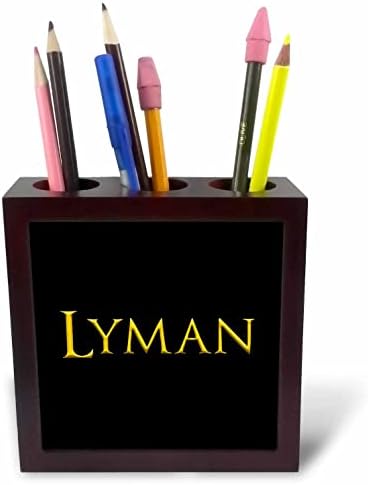 3drose Lyman popularno ime za dječake u Americi. Žuto na Crnom. - Držači Olovki Za Pločice