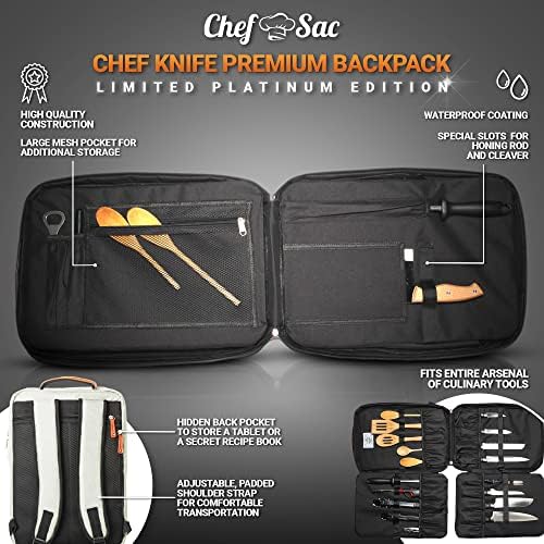 Kuhac Sac Chef Nož vrhunskog ruksaka sa uključenim štitnicima od 10 pakovanja