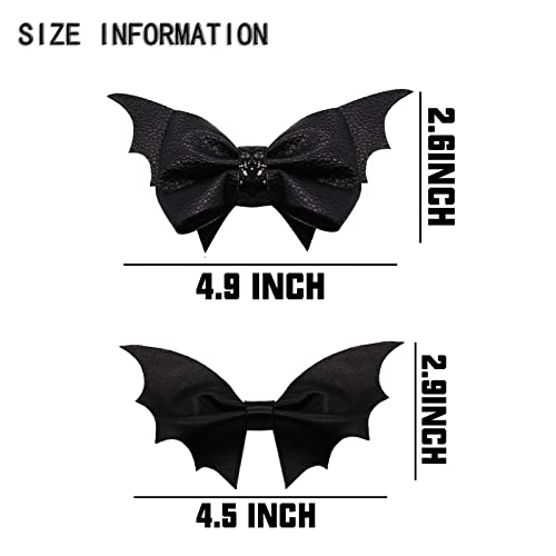 Neknock Bat Hair Bow Clips za djevojčice žene, 4pcs Halloween bat Wings Gothic Cosplay Costume Hair Accessories