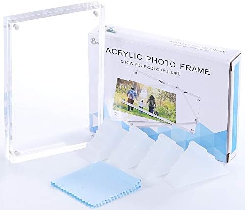 Boxalls 5x7 inča akrilni okvir za slike, dvostrani prozirni okvir za fotografije bez okvira sa magnetnom