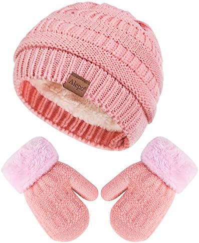 Zimske rukavice rukavice set šešira za djecu Baby Toddler Children, debeli topli pleteni termo Set od flisa