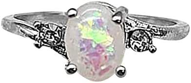 Ring Resin Exquisite Ženski srebrni prstenovi ovalni rez Faux Diamond Nakit Rođendan Prijedlozi