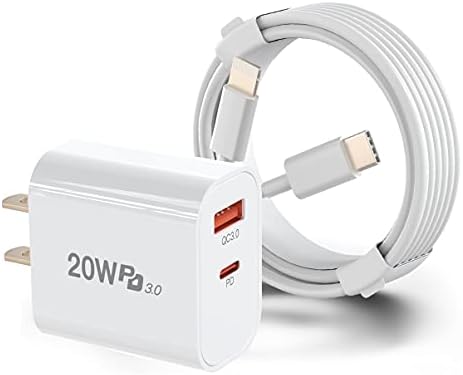 20w iPhone punjač,dvostruki Port brzi zidni Punjač sa kablovima, QC 3.0 USB C Adapter za napajanje,