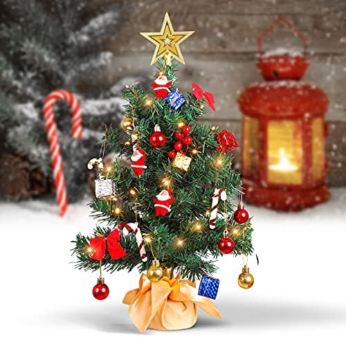 Galpada Božićni ukrasi 1 set umjetno božićno drvsko ukras malog božićnog drvca svjetlo svjetlo ukras