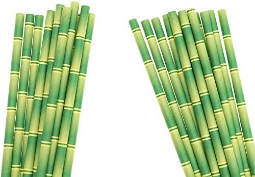 100pcs / lot bambus Stripe jednokratne papirne slamke folija za zabavu piće slamke ukrasi za vjenčanje ukrasi
