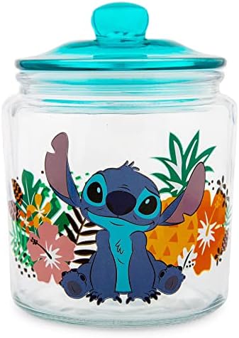 Silver Buffalo Disney Lilo & Stitch stakleni snack Jar Spremnik sa poklopcem | Kuhinjski skladištenje hrane za