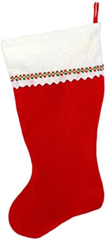 Monogramirani me vezeni početni božićni čarapi, crveni i bijeli filc, početni b